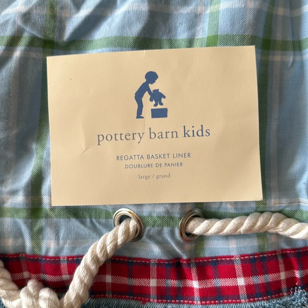 Pottery Barn Kids blue Regata Large Basket Liner